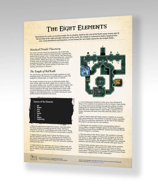 One Page Dungeon: 'The Eight Elements' - Free PDF